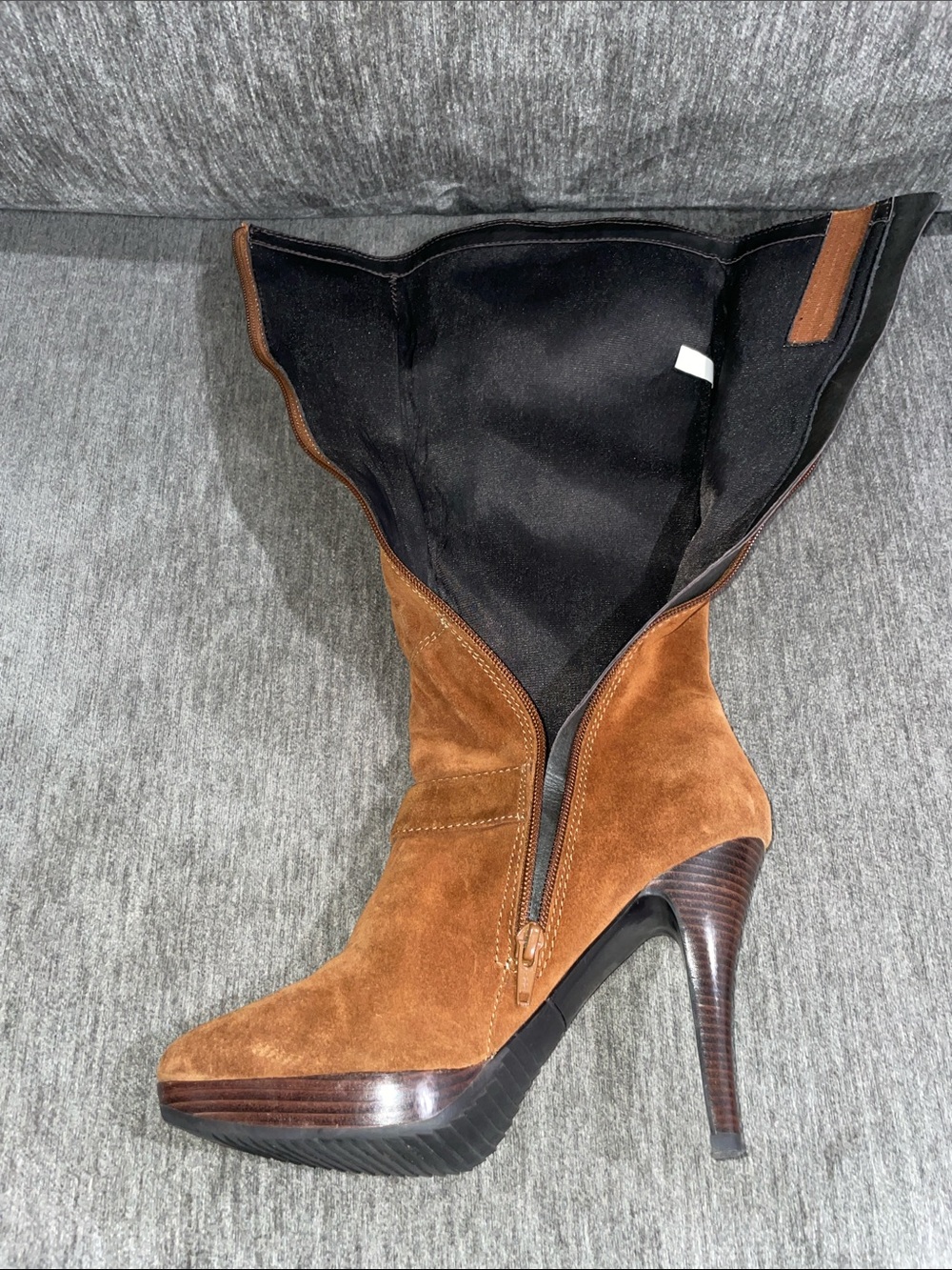 Michael Kors Cognac Suede Leather Knee-High Boots Size 8 - Picture 11 of 15
